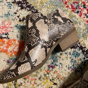 Women’s snakeskin booties